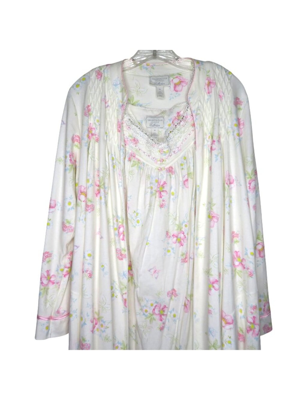 Charter Club Intimates Floral Nightgown Robe Set Lace Trim Size M Cotton New